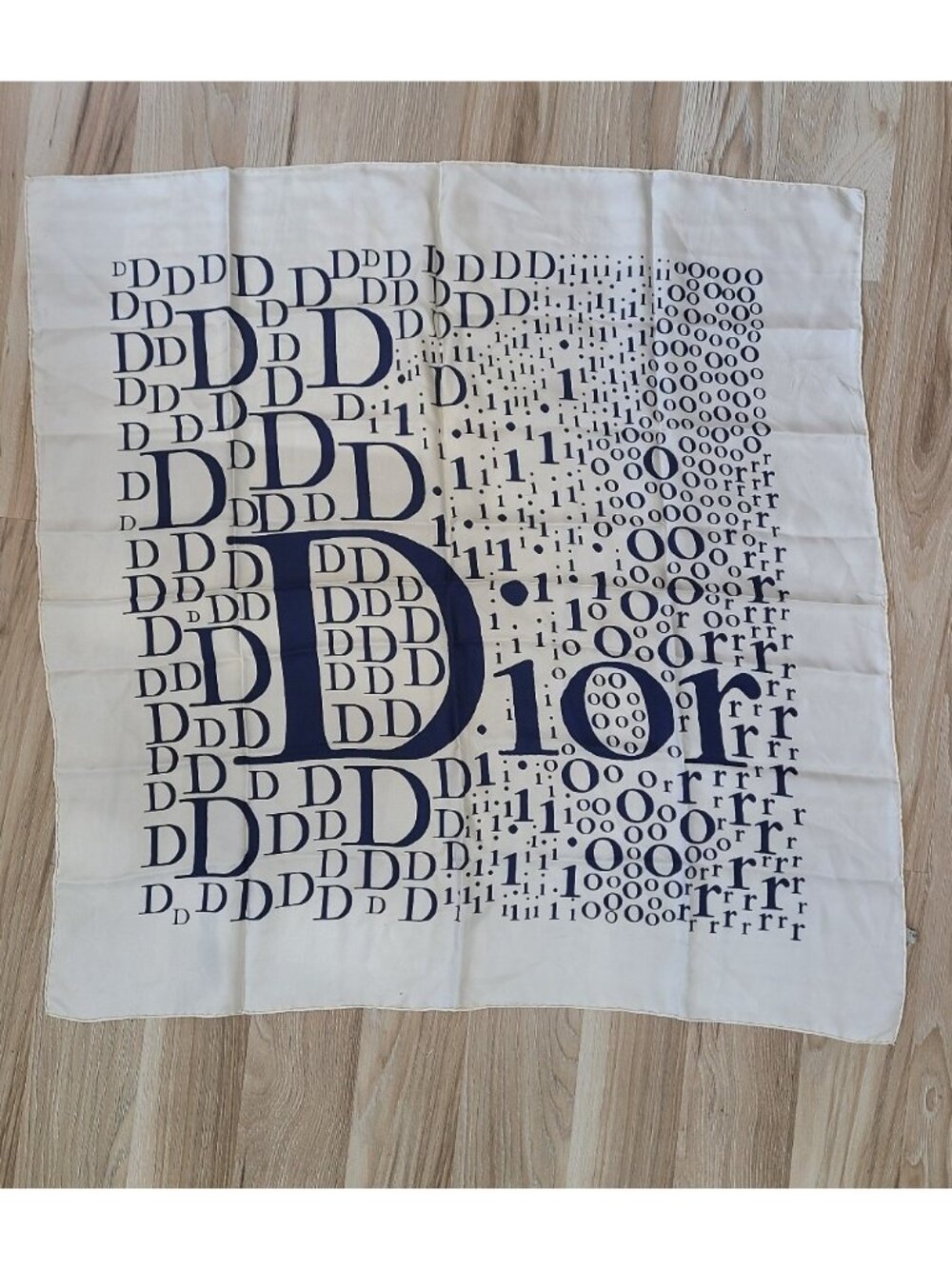 Christian Dior Silk Scarf White Dior Spelling 30 inch square